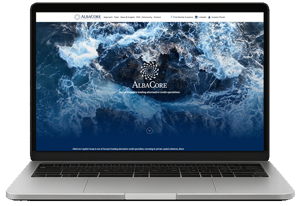 AlbaCore Capital Group laptop showcase